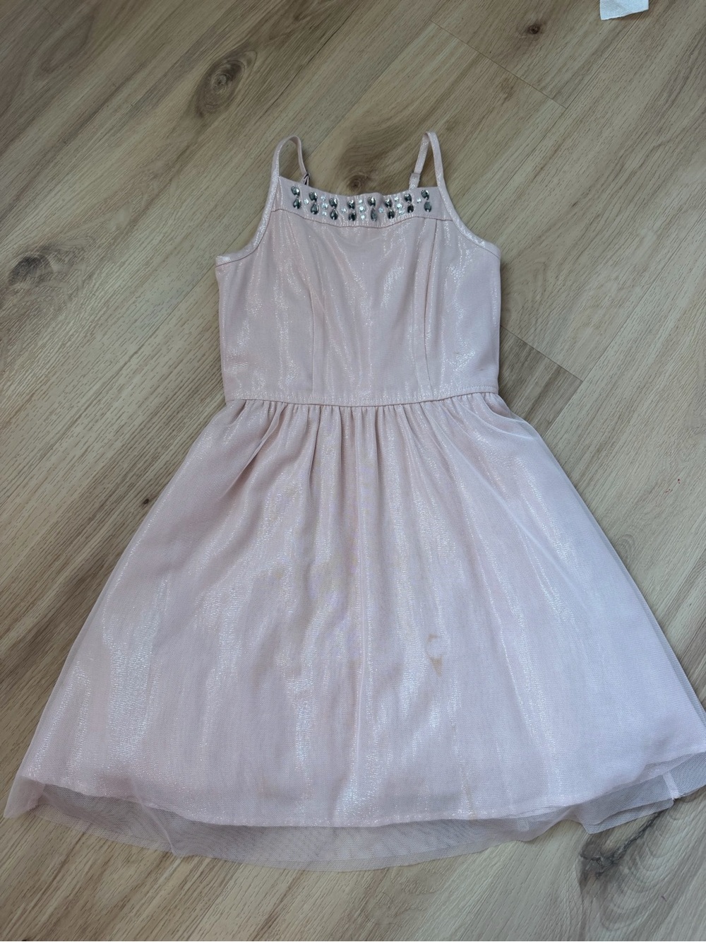 abercrombie kids Light Pink Sparkle Dress with Gem Trim